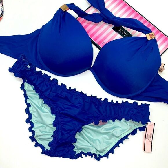🔥VICTORIA SECRET SWIMSUIT 2 pc top 36C push-up  bottom small  New #7 - Picture 1 of 7